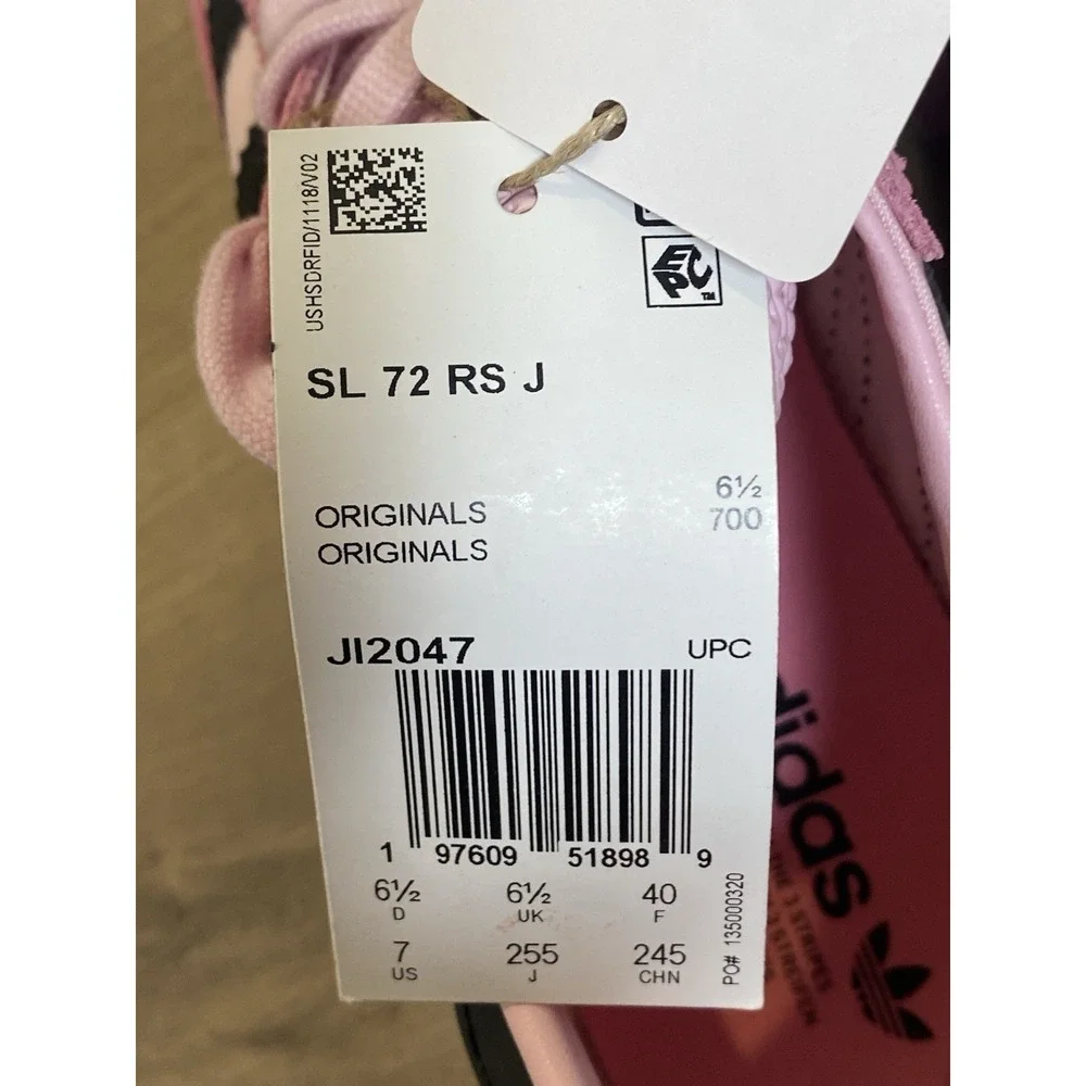 adidas Originals SL 72 RS J JI2047 Clear Pink Unisex Kids Youth 7